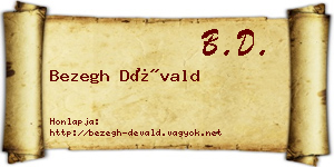 Bezegh Dévald névjegykártya